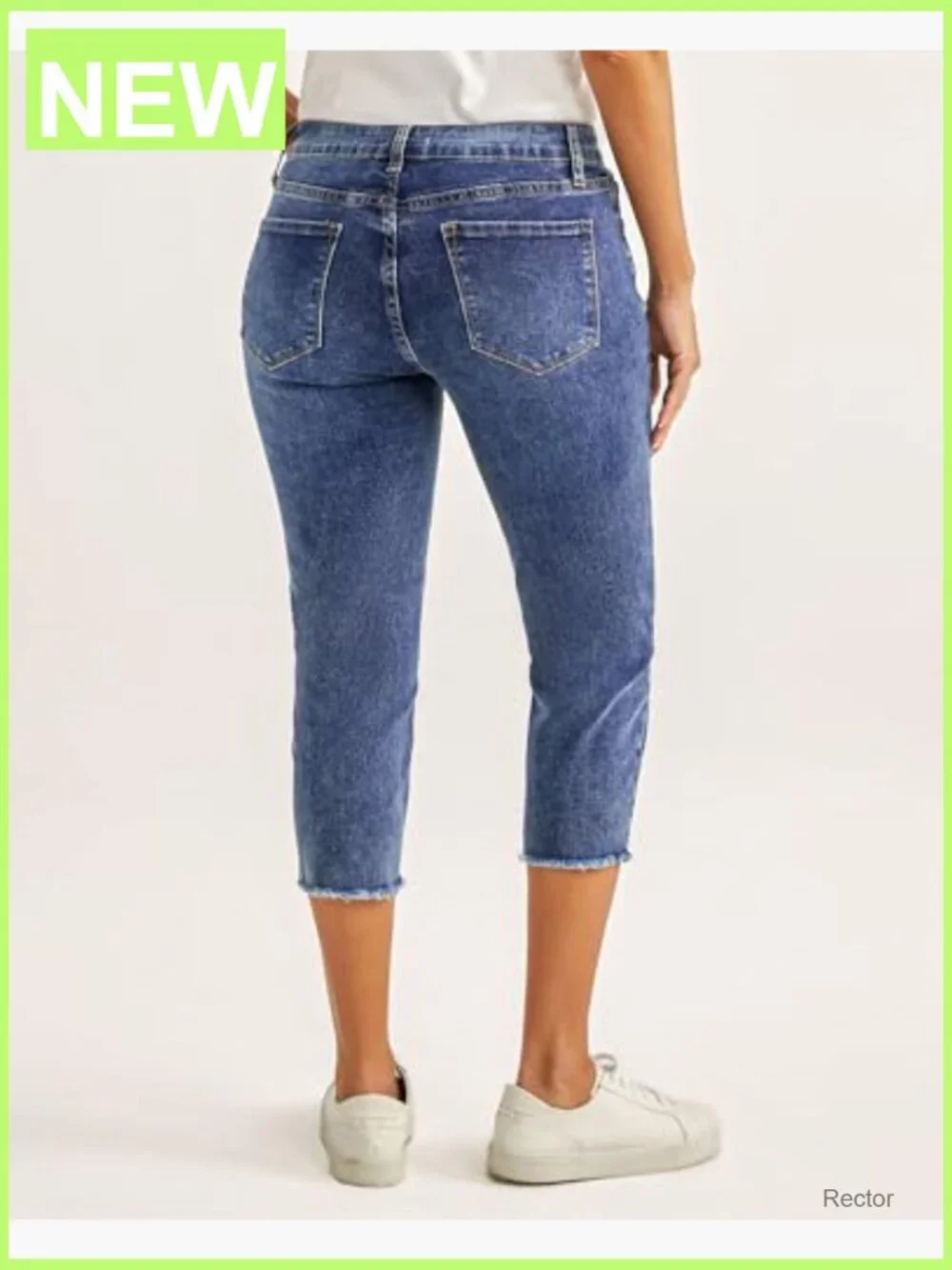 High Waisted Ripped Skinny Cropped Capri Jeans Stretchy Denim Jeggings with